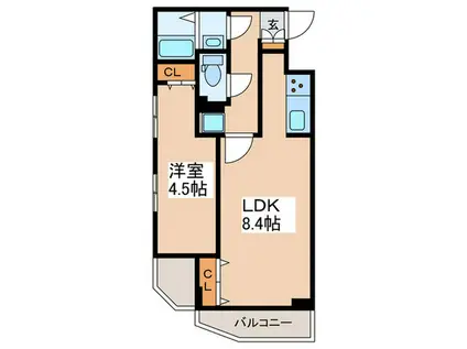 プレール・ドゥーク高井戸(1LDK/5階)の間取り写真
