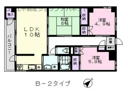 メイプル紫竹山(3LDK/4階)の間取り写真