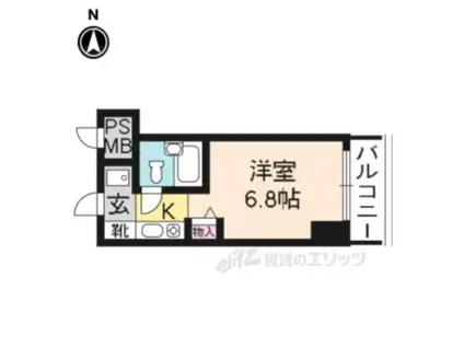 プラネシア京都(ワンルーム/4階)の間取り写真