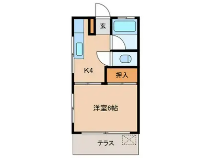 ヤマニアパ-トメント(1K/1階)の間取り写真