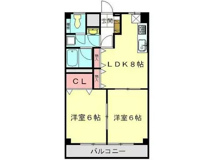 第2OKマンション(2DK/2階)の間取り写真