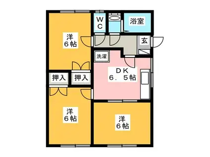 ルネッセミツイシ田村(3DK/1階)の間取り写真