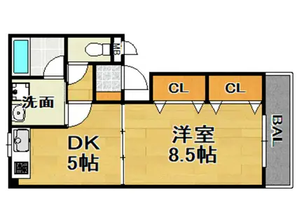 COMHOUSEI(1DK/2階)の間取り写真