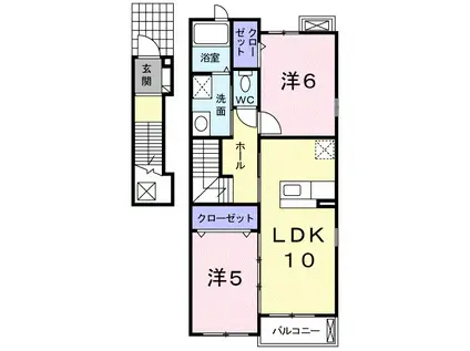 湘南サニーライフA(2LDK/2階)の間取り写真