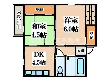 鴻和ハイツ(2DK/2階)の間取り写真
