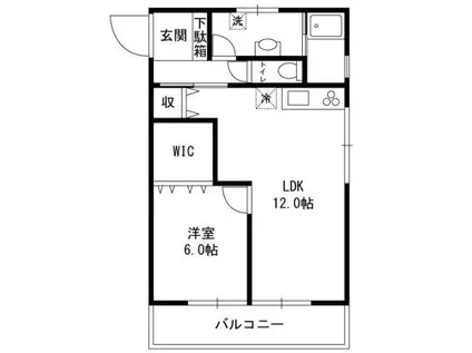 松ヶ丘マンション(1LDK/2階)の間取り写真