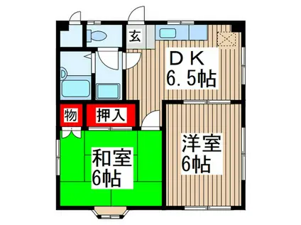 サンライト東浦和1番館(2DK/1階)の間取り写真
