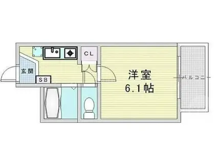 マンション弥栄(1K/6階)の間取り写真