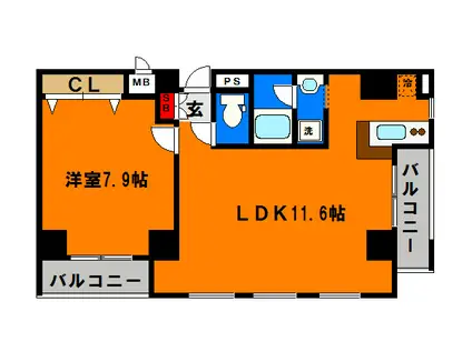T・FORT吾妻台(1LDK/3階)の間取り写真
