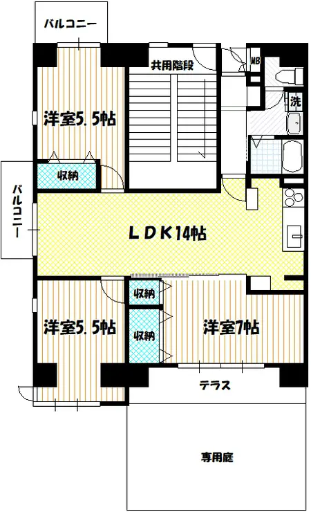 カルチャーバレー唐木田2 1階階 間取り