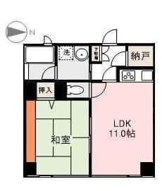 南海常磐ビル(1LDK/5階)の間取り写真