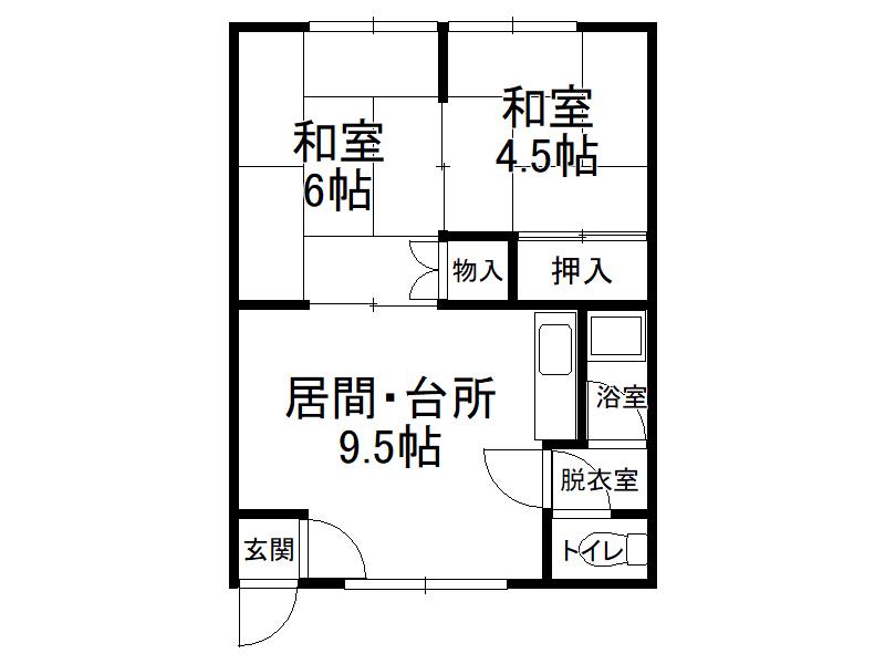 川原井マンション(2DK/2階)の間取り写真