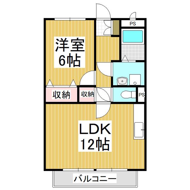SURPLUS TWO中島ハイツ(1LDK/2階)の間取り写真