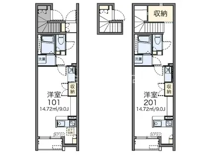 レオネクストアニバーサリー(ワンルーム/2階)の間取り写真