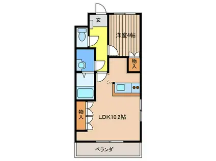 エバープレイスひかり(1LDK/2階)の間取り写真