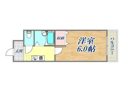 エクレ西宮(1K/1階)の間取り写真