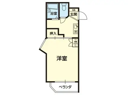 アレグリア黒髪(1K/3階)の間取り写真