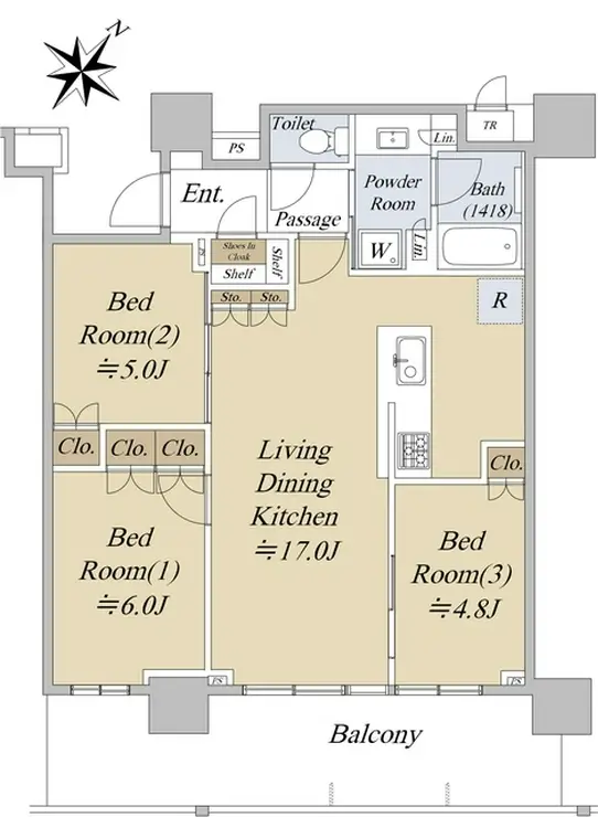 Brillia有明City Tower 24階階 間取り