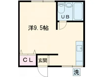 サニーハイツ(ワンルーム/2階)の間取り写真