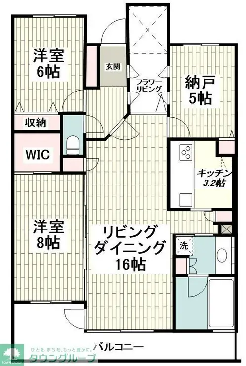 ランドシティ玉川学園ロイヤルテラス 6階階 間取り