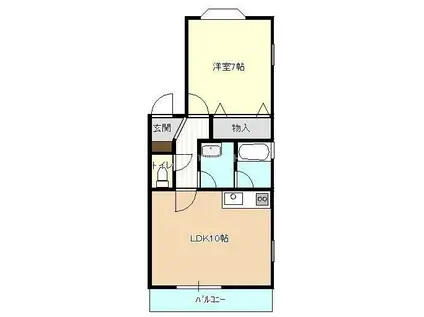 遠州鉄道 曳馬駅 徒歩13分 2階建 築31年(1LDK/2階)の間取り写真