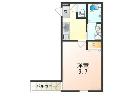 フジパレス堺東VI番館(1K/2階)の間取り写真