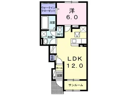 ヒールコートII(1LDK/1階)の間取り写真