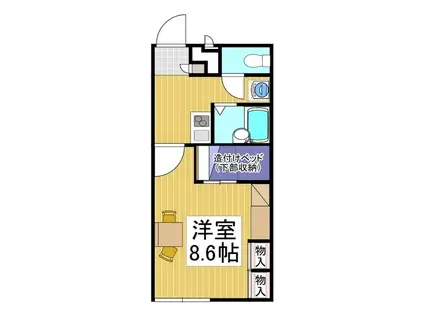 レオパレスサンクレスト(1K/1階)の間取り写真