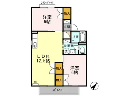 アプト・S B(2LDK/2階)の間取り写真