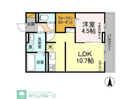 アベニール(1LDK/2階)の間取り写真