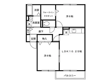 サンハイム西田(2LDK/1階)の間取り写真