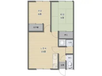 コーポKEN5(2LDK/2階)の間取り写真