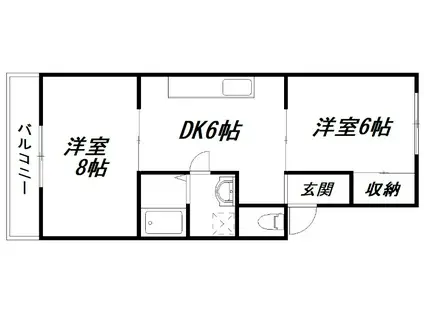サンライト西伊場(2DK/3階)の間取り写真
