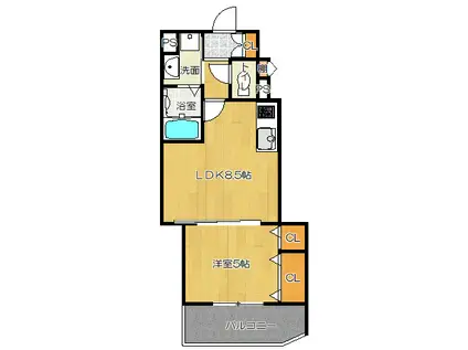 ラモーナ清瀧(1LDK/1階)の間取り写真