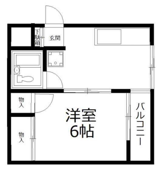 GARDEN 南観音(1DK/5階)の間取り写真