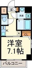 プランドール名駅(1K/7階)の間取り写真