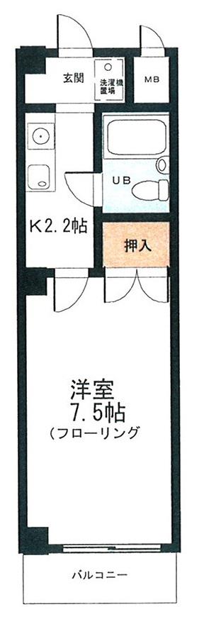 フォレスト相模(1K/3階)の間取り写真
