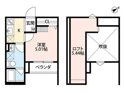 リジョルテ堺(1K/2階)の間取り写真