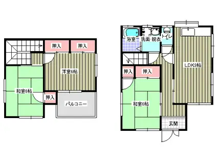 延明アパート(3DK/1階)の間取り写真