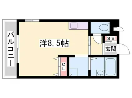 アレックスII(ワンルーム/1階)の間取り写真