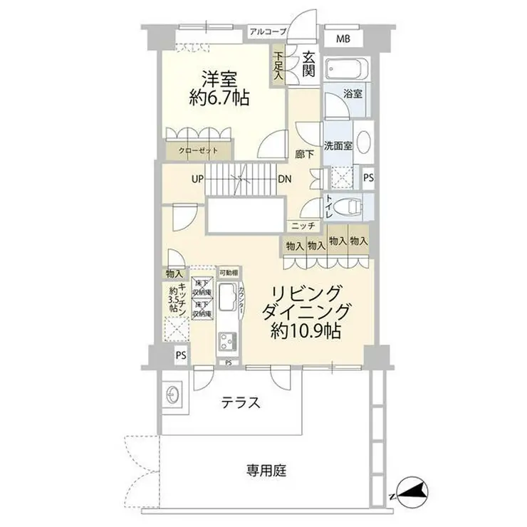 クレッセント二子玉川アッサンブラージュ 1階階 間取り