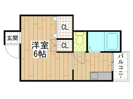 武田ビル(ワンルーム/2階)の間取り写真