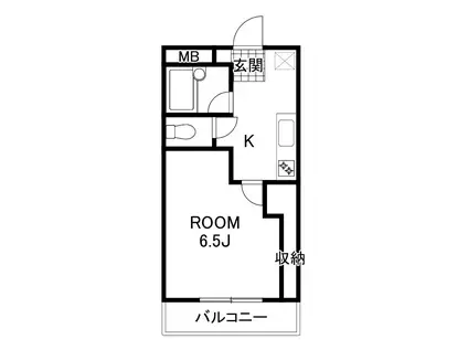 アシエヒルズ(1K/2階)の間取り写真