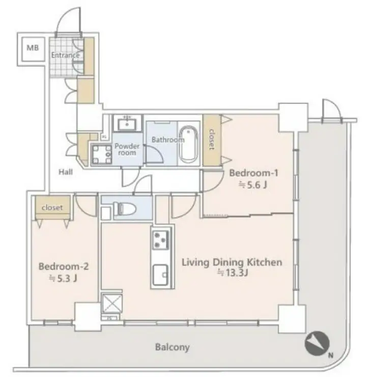 ステーションフロントタワー 16階階 間取り