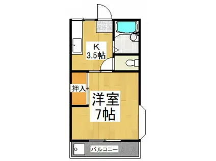 オクトーバー10(1K/1階)の間取り写真