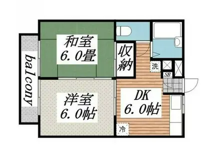 CASA GRANDE M3(2DK/2階)の間取り写真