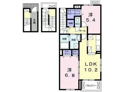 コート・ダジュールA(2LDK/3階)の間取り写真