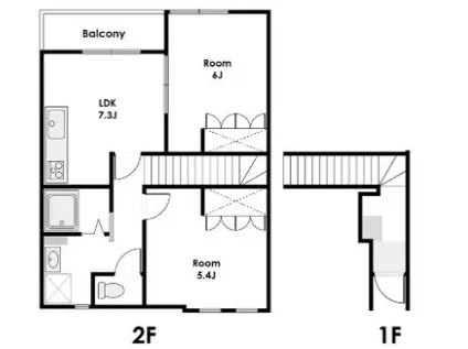 サンヒルズ前橋山王(2LDK/2階)の間取り写真
