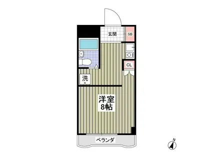 サルーテ熊谷(ワンルーム/3階)の間取り写真