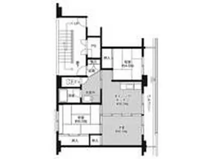 ビレッジハウス小名浜2号棟(3DK/4階)の間取り写真